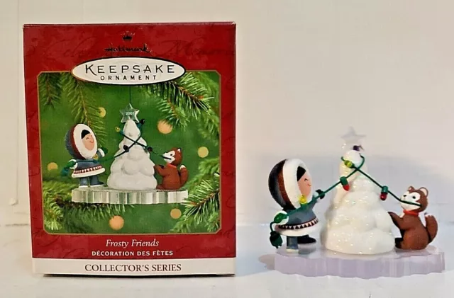 Hallmark Keepsake Ornament FROSTY FRIENDS #22 Eskimo Dog Tree Lights 2001