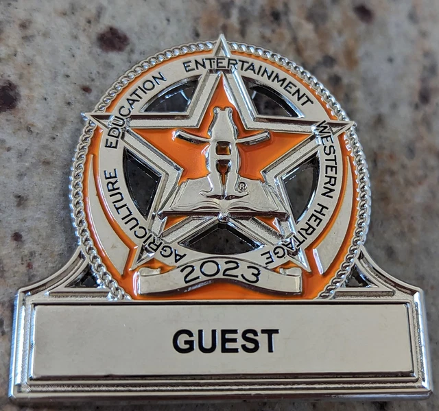 Houston Livestock Show And Rodeo 2023 Guest Badge Pin Silver Tone & Enameled