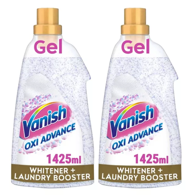 2 x Vanish Oxi Action Crystal White Gold Fabric Whitener & Stain Remover 1425ml