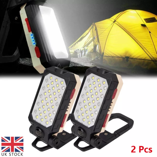 LED Work Light COB Inspection Lamp Magnetic Torch USB Rechargeable Car Garage