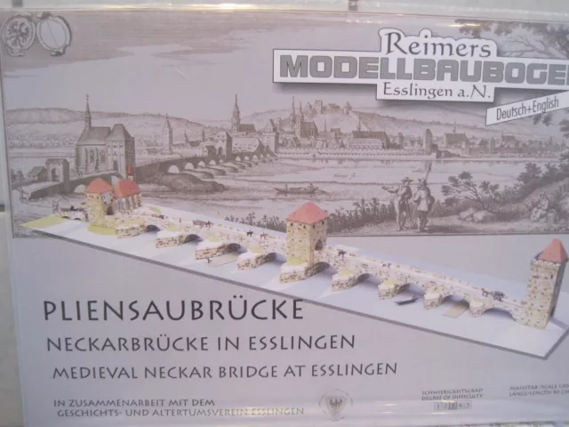 Neckarbrücke in Esslingen Brücke Pliensaubrücke Kartonbausatz *NEU* Bastelbogen