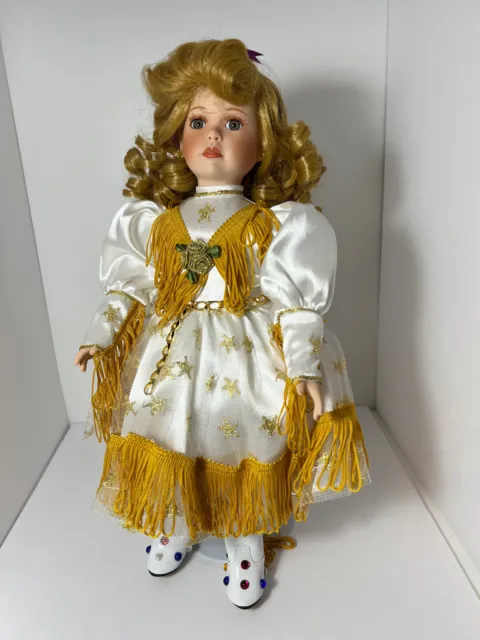 Porcelain Doll Paradise Galleries Delta Dawn Musical Wind-Up 14" Blonde Cowgirl