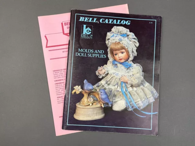 Moldes y suministros para muñecas vintage del catálogo de cerámica Bell de la década de 1980