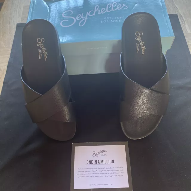 Seychelles  Black Lighthearted, Slide Sandal Woman’s . Size 7 New In Box.