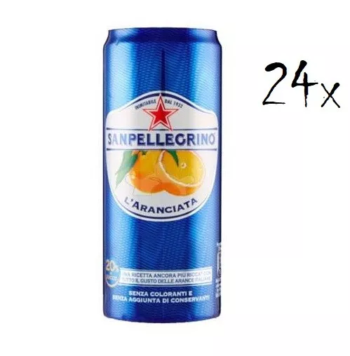 24 Dose L'Aranciata 330 ml San pellegrino Orangen Limonade Original Orange
