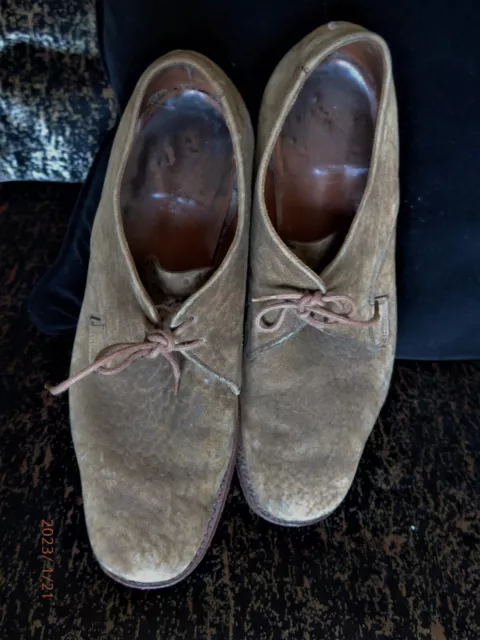1974 "Grenson"" Scarpe In Pelle Scamosciata Kempton Snuff - Uk 10