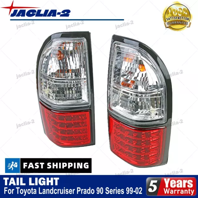 For Toyota Landcruiser Prado 90 Series 1999-2002 Pair Tail Light Rear Lamps LED 2