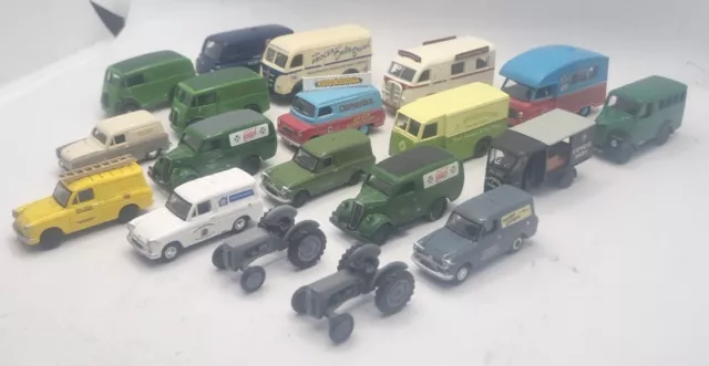 19x Oxford & Classix Diecast 1:76 OO Trackside Model Vehicle Vans & 2x Tractors