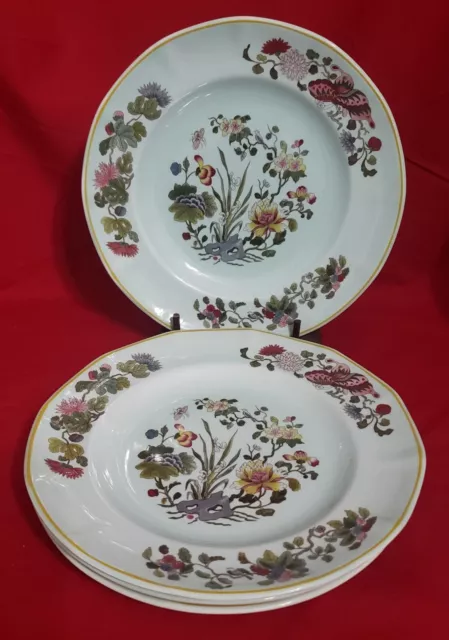 Adams Ming Jade Green Calyx Ware 8 1/4" Ironstone Salad Plates Set of 4