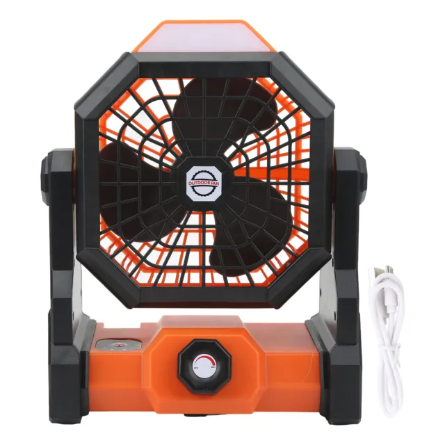 (Noir Orange) Ventilateur 'éClairage Pour Acampar Ventilateur Pour