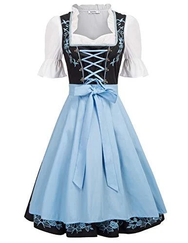 JASAMBAC Womens German Dirndl Dress Costume for European Oktoberfest Size XL