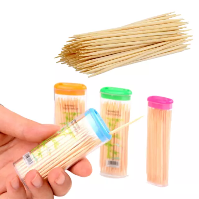 New Bamboo Stick Tooth Picks Later Box Dental Care Oral Hygiene Tooth Picks