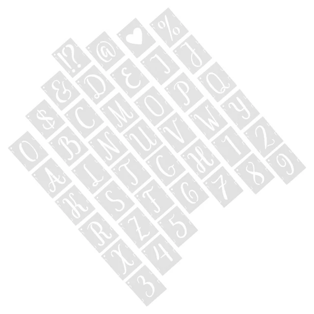 42 PCS ALPHANUMERIC Template Craft Stencils Hollow Painting Pattern £8. ...
