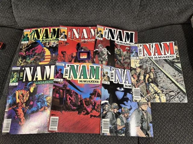 The 'Nam Magazine lot of 7. Issues 1,2,3,5,7,9,10. Marvel