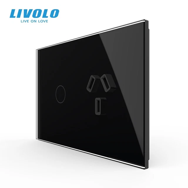 Livolo AU Standard Wall 10A Power Point Socket With Touch Switch GPO Black