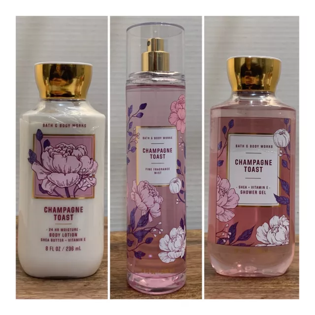 Bath and Body Works CHAMPAGNE TOAST Fine Fragrance Mist /Body Lotion /Shower Gel