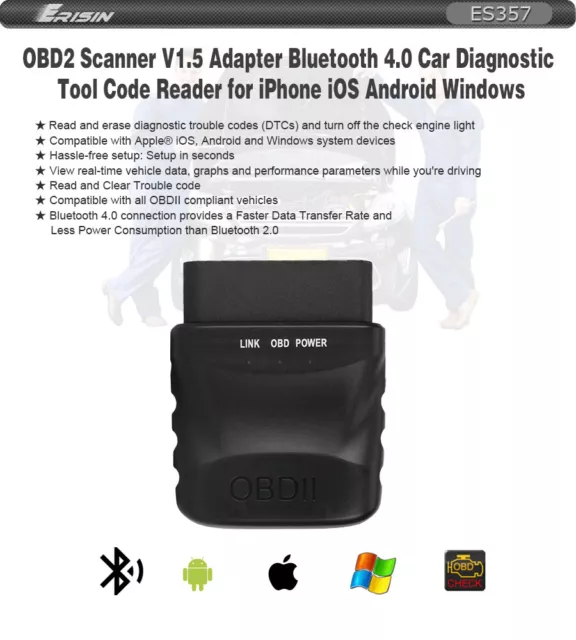 Car V 1.5 Torque OBD2 Scanner Diagnosegeräte Werkzeug Bluetooth für Android iOS