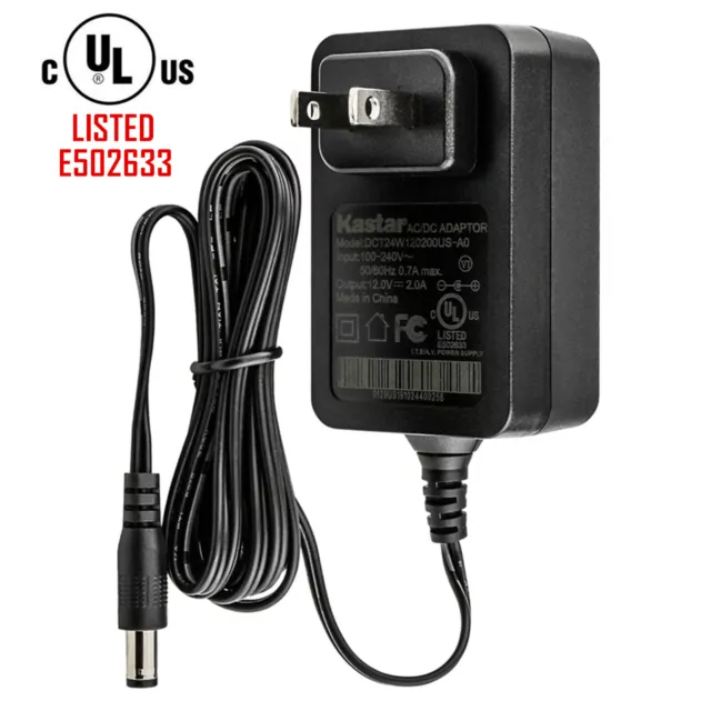 [UL List] Kastar Power Adapter for IR Security Camera 12V 2A CCTV Security DVR