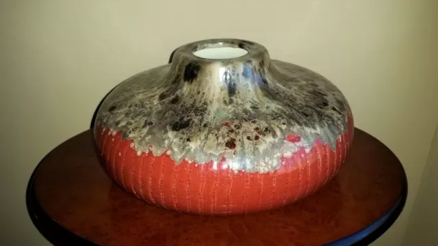 Firepot Bird Brain Tabletop Fireplace Gel Burner Raku Style Large Squat Mottled
