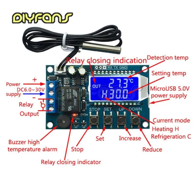 Digital Thermostat Precision LCD Display Temperatur Controller Module New