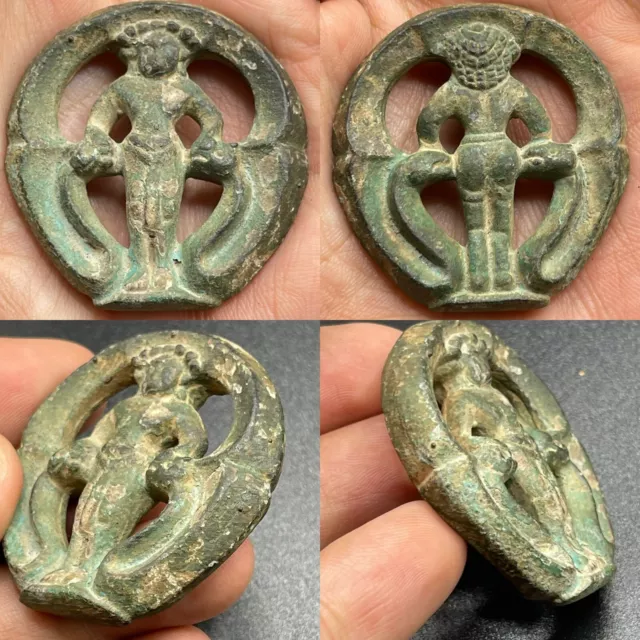 European Finds Unique Ancient Roman Bronze Lady Figure Rare Amulet
