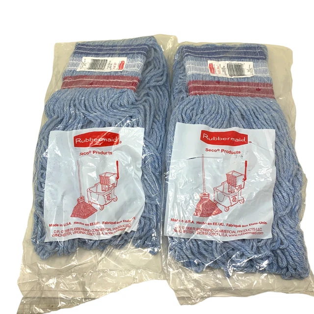 NEW Lot 2 x Rubbermaid Professional Plus All Pro 16 oz Cotton Mop Heads Refills