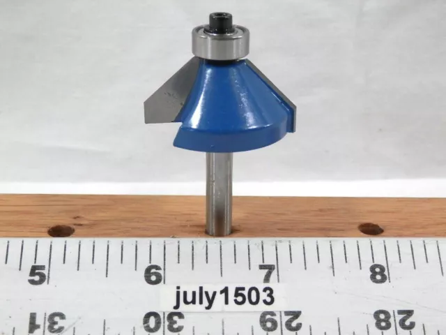 (1) NEW  5/8" 45° Chamfer Bevel Trim Carbide Tip Router Bit 1/2 Bearing k2