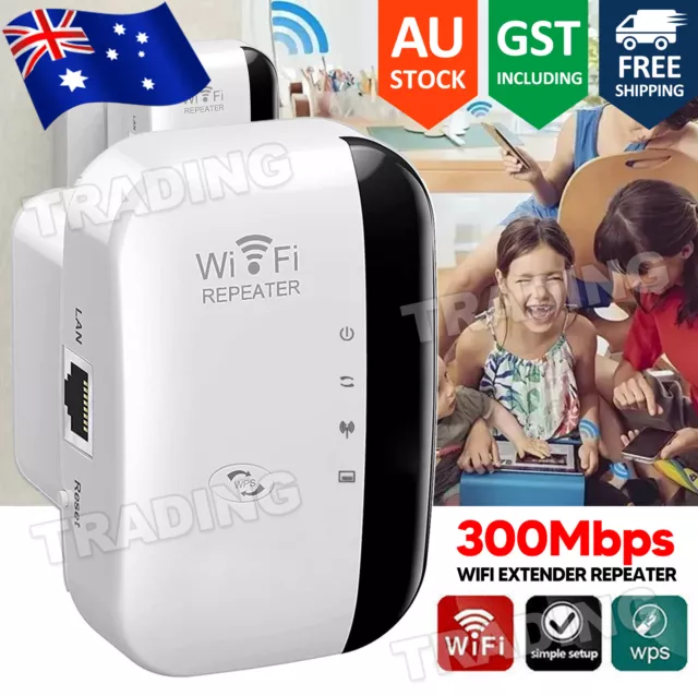 300Mbps Wifi Extender Repeater Range Booster Wireless-N 802.11 AP Router AU Plug