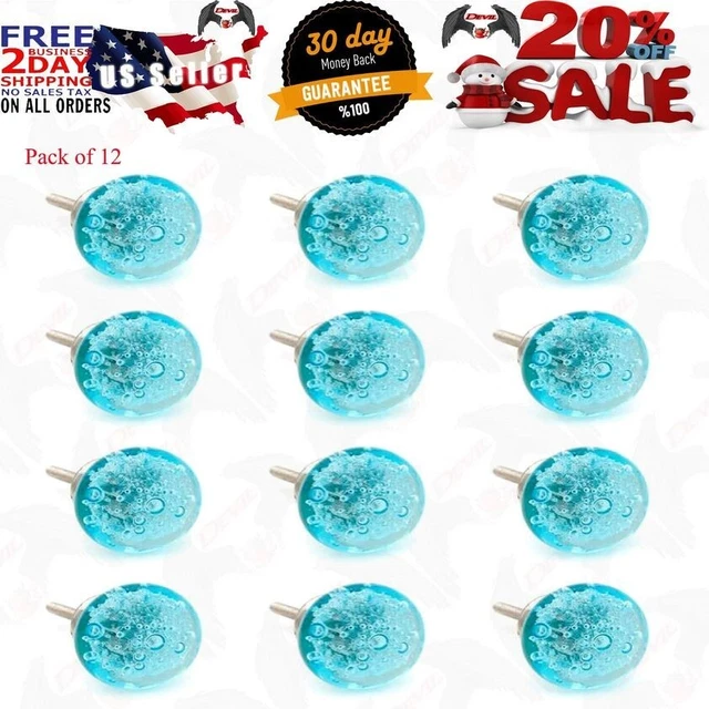 Aqua Blue&Bubbles Glass Dresser Drawer, Kitchen Cabinet or Door Knob Pulls Brush Aqua Blue&Bubbles Glass Dresser Drawer, Kitchen Cabinet or Door Knob Pulls Brush