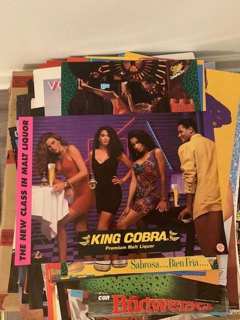 Vintage Poster 20”x28” King Cobra 1991 The New Class In Malt Liquor Know When