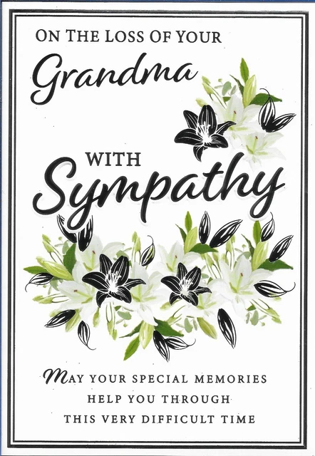 SYMPATHY CONDOLENCE ON The Loss Of Your Grandma Greeting Card 7"X5" £1. ...