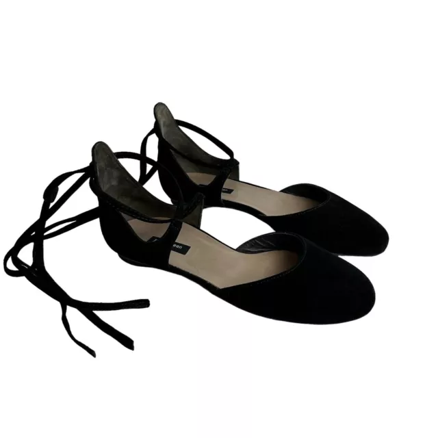 Paul Green Lydia Suede Ankle Wrap Ballet Flats Black UK 3/US 5.5 Shoes