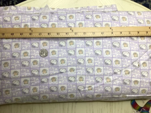 Discontinued & OOP Sanrio Hello Kitty Baby Flannel Quilt Fabric BTY Lavender