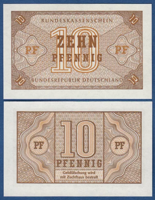 BUNDESKASSENSCHEIN  10 Pfennig (1967) Kassenfrisch / UNC  Ro.315