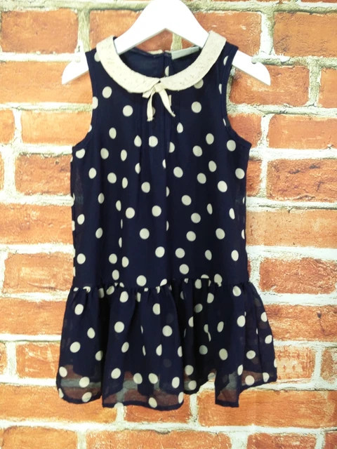 Pacchetto Ragazze Età 4-5 Anni Next Zara Abiti Estivi Blu Denim Spotty 110Cm 3