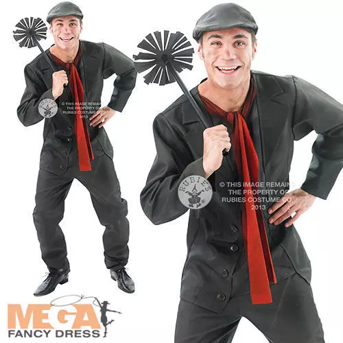 Bert Men's Fancy Dress Mary Poppins Chimney Sweep Victorian Disney Costume New