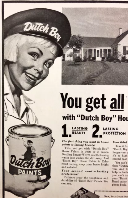 1955 Dutch Boy House Paints Vintage Print Ad Full Color Booklet