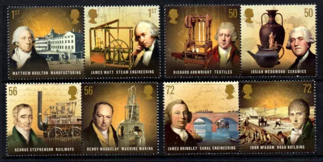 GB BELOW FACE 2009 Pioneers of the Industrial Revolution, Watt etc. MNH / UNM