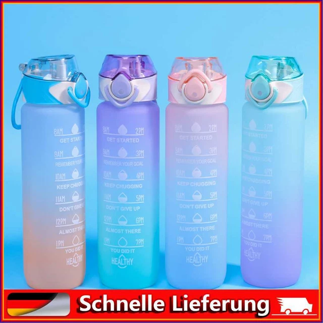 1000ml Drinking Bottle Large Capacity Space Cup with Time Scale Marker Drinkware