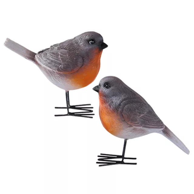 2Stk Dekorativer Vogel Vogelschmuck Künstlicher Bonsai Vogelstatuen Dekorationen 2