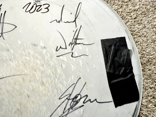 Queensryche SIGNED DRUMHEAD 16' Inches 2023 TOUR  AUTOGRAPHED CONCERT USED Rare 3