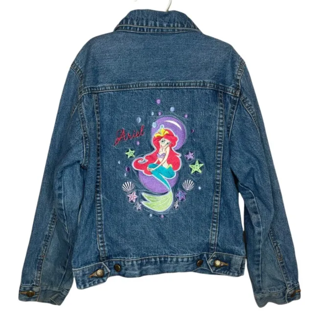 DISNEY GIRLS THE Little Mermaid Ariel Jean Jacket Size Medium $35.00 ...