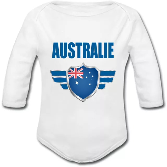 Body Bébé Australie personnalisé avec prénom au dos - Supporter de Football