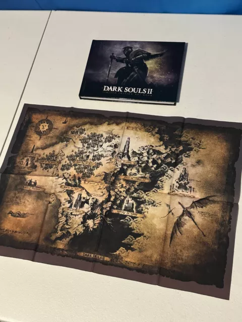 NEW Dark Souls II 2 Collector's Edition Authentic Cloth Game Map 16.5 x  11.7
