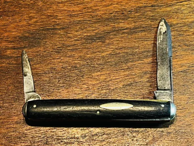 VINTAGE 1930S ROBESON Shuredge Wood Handle 2 Blade Folding Pocket Knife ...