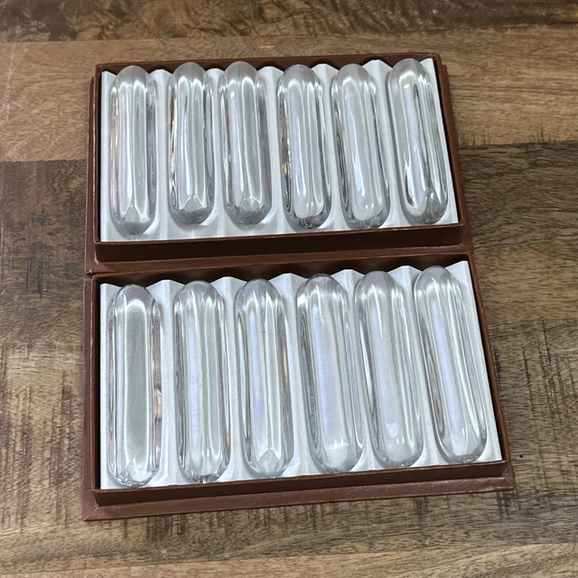 Lot De 11 Porte-couteaux En Verre Transparent – 9 Cm – Vintage (occasion)