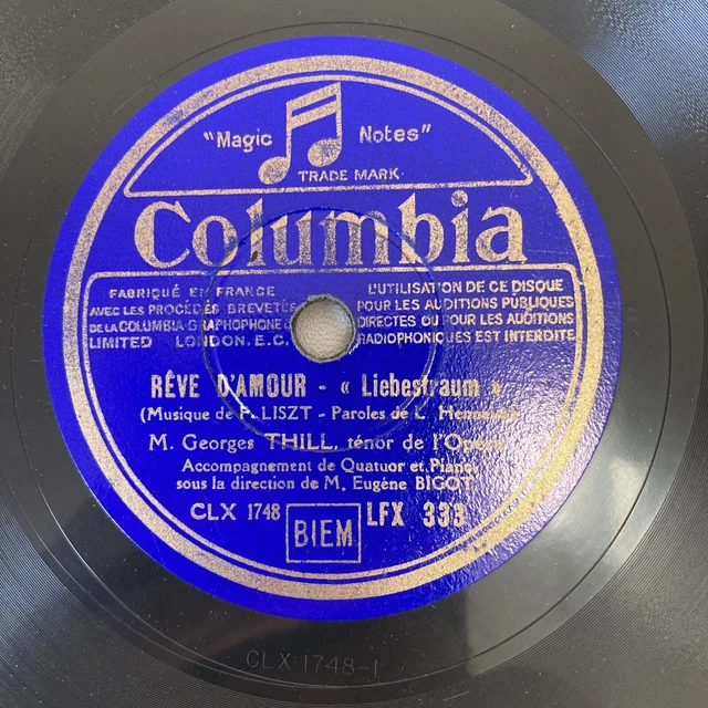 78 rpm G. Thill Medje Rêve D'amour Lfx333