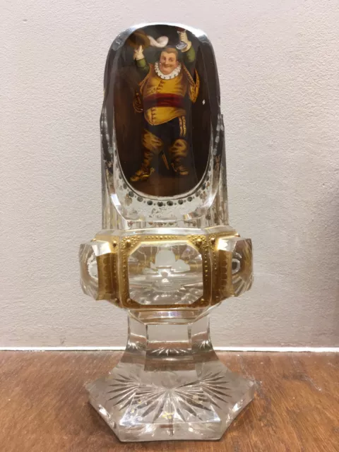 Vase de cristal 19e siècle, décor renaissance, meulage ancien 3