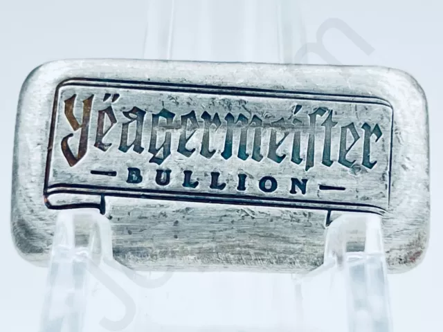 1 oz Yeager's Hand Poured Silver 999 Fine Bullion Bar 1oz "Yeagermeister" by YPS