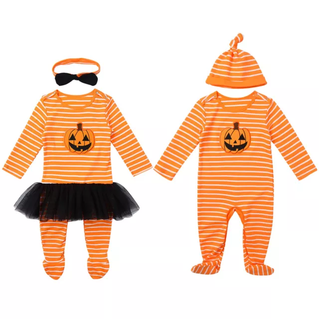 Infant Baby Boys Girls Halloween Outfits Toddlers Romper  Footie Pajamas Costume